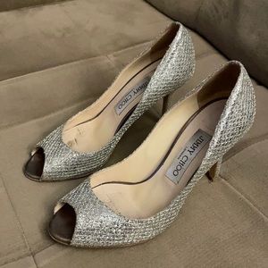 Jimmy Choo silver size 36 peep-toe!